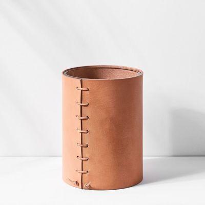 Made Solid Leather Wrapped Vase