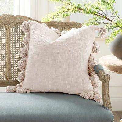 Interlude Luxurious Square Cotton Pillow Cover and Insert-18''x18''
