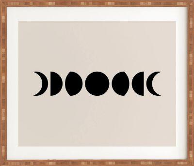 Poems Minimal Moon Phase Wall Art With Frame