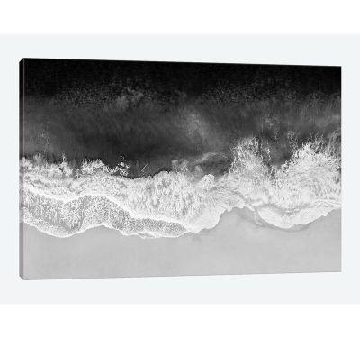 Waves in Black and White Graphic Art Print Unframe-60"x40"