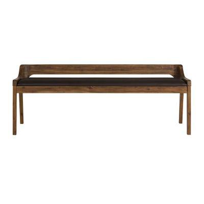 FRANKE FAUX LEATHER WOOD BENCH