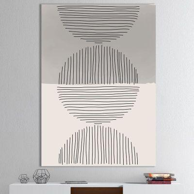 Minimal Geometric Lines and Circle IX Wrapped Canvas Print unframe
