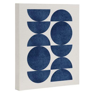 Moonlightprint Blue Navy Retro Scandinavian Mid Century Art Can