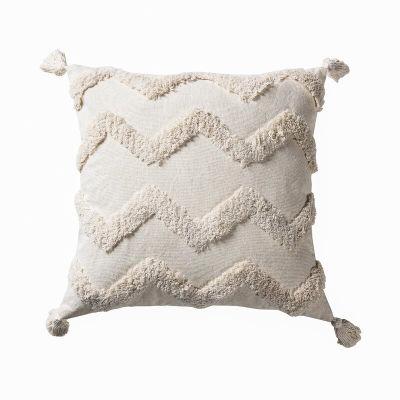 Boho Macrame Outdoor Pillow Cover With Tassel No Insert