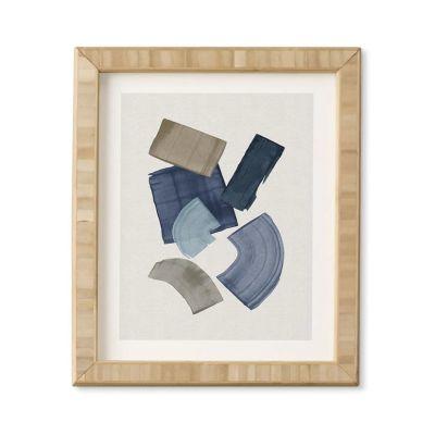 Blue and Brown Paint Blocks With Frame-15"x17.5"