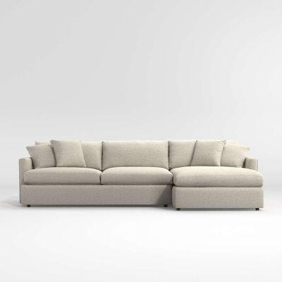 Lounge Deep 2-Piece Right Arm Double Chaise Sectional Sofa