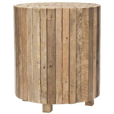 Hopper Solid Wood Drum End Table