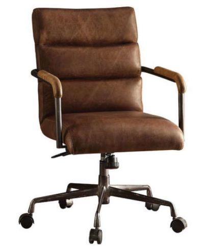 Harith Top-Grain Leather Office Chair