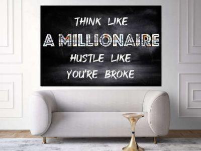 Think Like a Millionaire Canvas Print Motivational Wall Art Office Decor