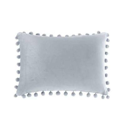 Leyland Pom Pom Oblong Velvet Lumbar Pillow