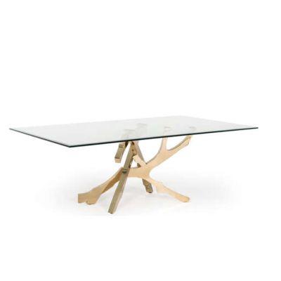 Modrest Legend Modern Glass and Gold Dining Table