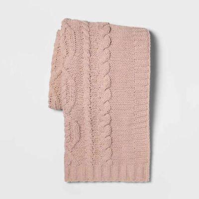 Cable Knit Chenille Throw 