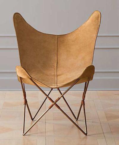 Belgrano Tan Suede Butterfly Chair