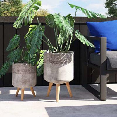 Menasha 2-Piece Concrete Pot Planter Set
