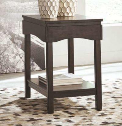 Haddigan Chairside End Table with USB Ports & Outlets