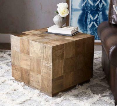 PATCHWORK RECLAIMED WOOD END TABLE