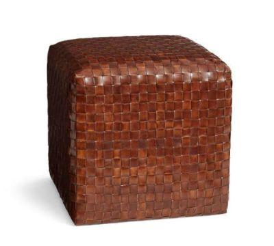 Woven Leather Strap Stool