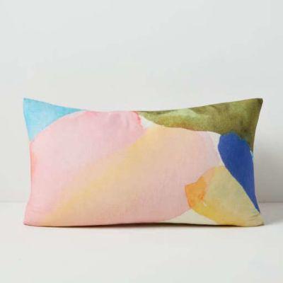 Sheer Brushstrokes Silk Pillow Cover With No Insert-12"x21