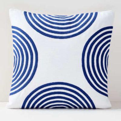 Corded Rippled Circles Pillow Cover