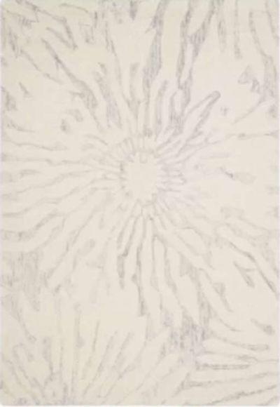 Jefferson Abstract Handmade Tufted Wool Silver/Ivory Area Rug-8'x10'
