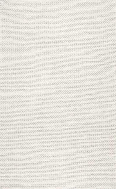 Arviso Hand-Woven Wool White Area Rug