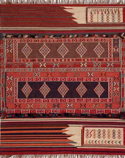 ISAAC SYNTHETIC KILIM RUG - RED MULTI 8'x10'
