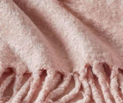 SOLID FAUX MOHAIR OVERSIZED THROW