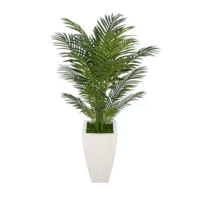 Artificial Floor Areca Palm Tree in Black Tapered Square Zinc