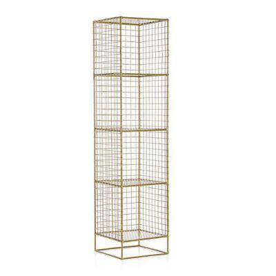 On the Grid Gold 4-Cube Bookcase