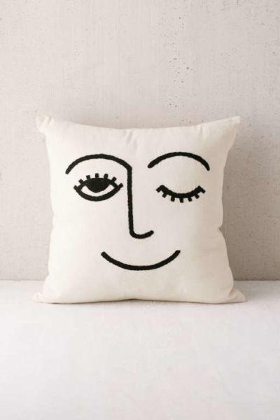 Winky Embroidered Pillow