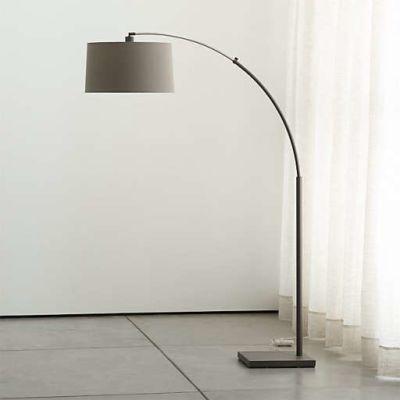 Dexter Arc Floor Lamp with Grey Shade