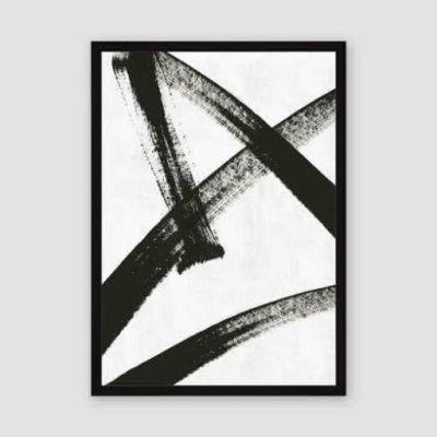 Framed Prints - Abstract Ink Brush Running Man