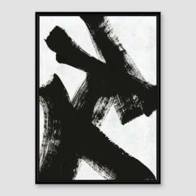 Framed Prints - Abstract Ink Brush Double x