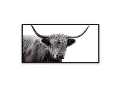 Black & White Highland Cow Framed Wall Canvas