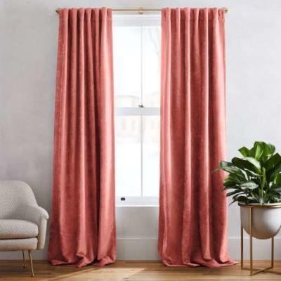 Worn Velvet Curtain - Pink Grapefruit