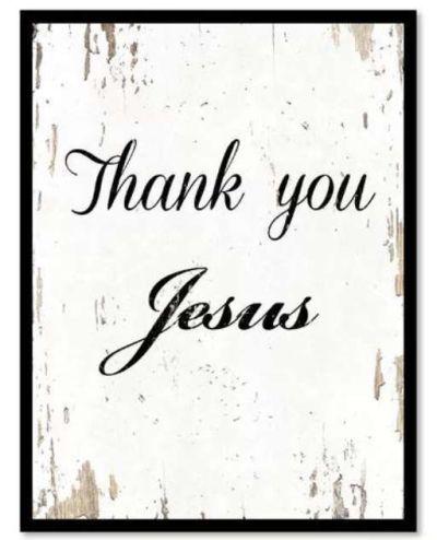 'Thank You Jesus' Framed Textual Art on Canvas