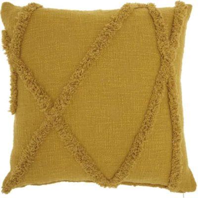 Remi Textured Striped Cotton Throw Pillow With Insert-18"x18"