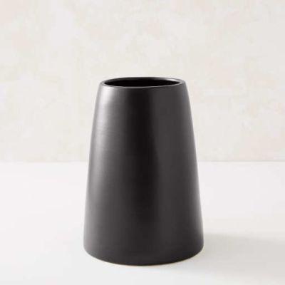 Pure Black Ceramic Vases Squat