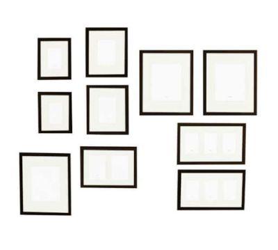 Wood Gallery in a Box Frames, Graywash - Set of 10