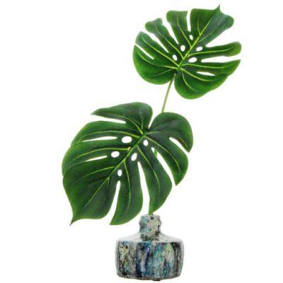Tropical Leaves Desktop Foliage Plant in Vase
