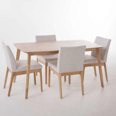 Tunis 5 Piece Dining Set with Straight Table Legs