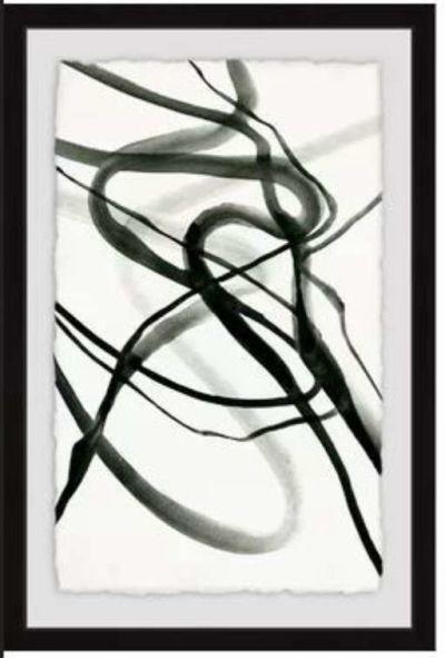 'Toxic Lines Diptych'Picture Frame Print Set on Paper, Black/White