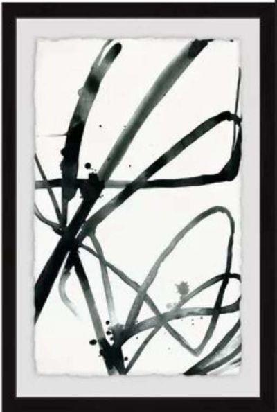 'Toxic Lines Diptych'Picture Frame Print Set on Paper, Black/White