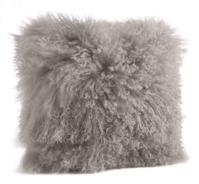 Chyral Lamb Fur Square Wool Pillow Cover With Insert-15"x15"
