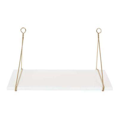 Vista Wood and Metal Shelf Set White/Gold - Kate & Laurel All Things Home