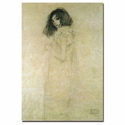 Portrait of a Young Woman 1896-97 by Gustav Klimt Painting Print on Wrapped Canvas