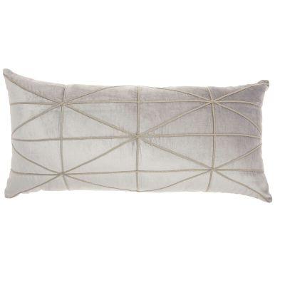Velvet Geometric Lumbar Pillow