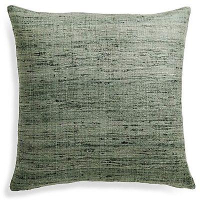 Trevino Agave Green Pillow with Feather