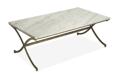 Jay Coffee Table, Ivory/Gold