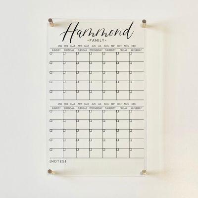  Personlized Acrylic Calendar For Wall 2 Month Design || dry erase board weekly planner lucite clear acrylic calendar minimalist office decor
